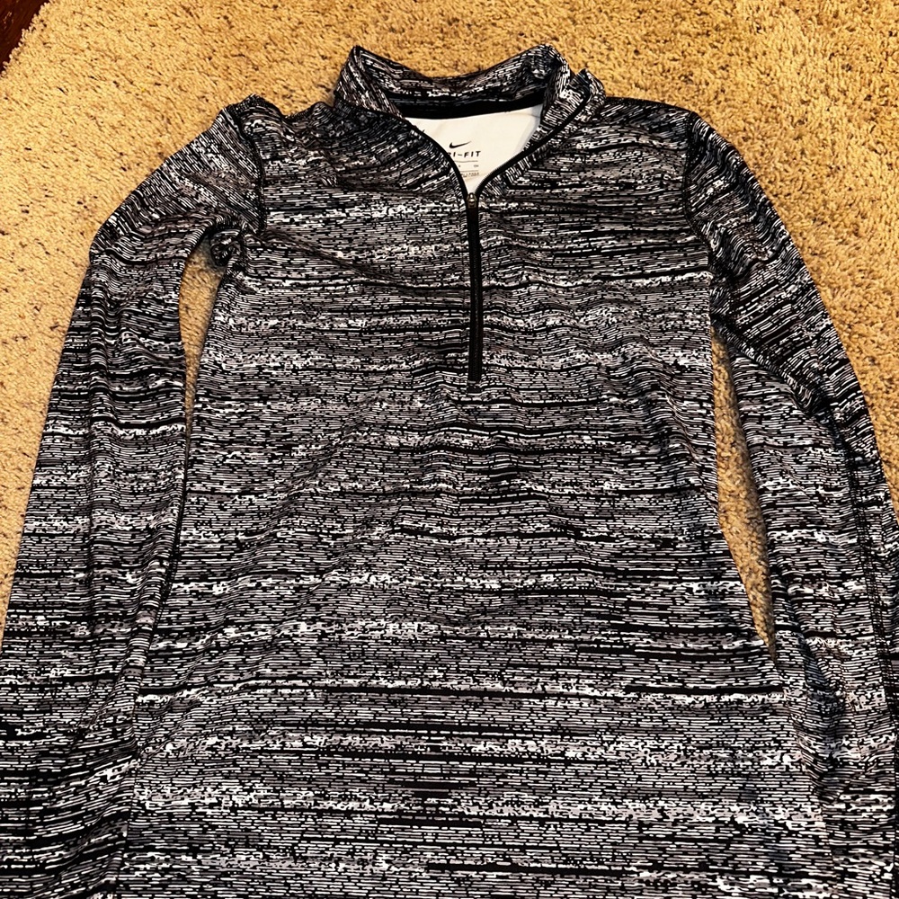 Nike Black and White Quarter-Zip Pullover